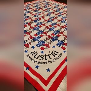VINTAGE AUSTRIA | Skiers Best Friends | Hankerchief- Wall Art SKI 🎿 Collectors